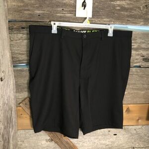 Haggar Plus Size 2XL Black Active Flex Golf Flat Front Shorts